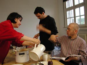 Ana, Sorin and József in the studio